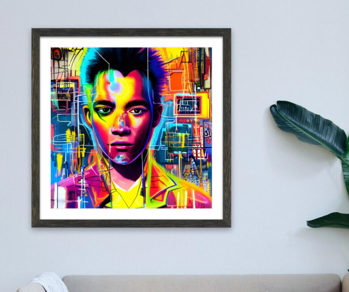 Sparky Punk No. 112 – Carlos. Fine Art Print. SN Punks Collection. Visionary Digital Portrait, Urban Character Rebellion, First-Generation Signature, Archival Paper Print.