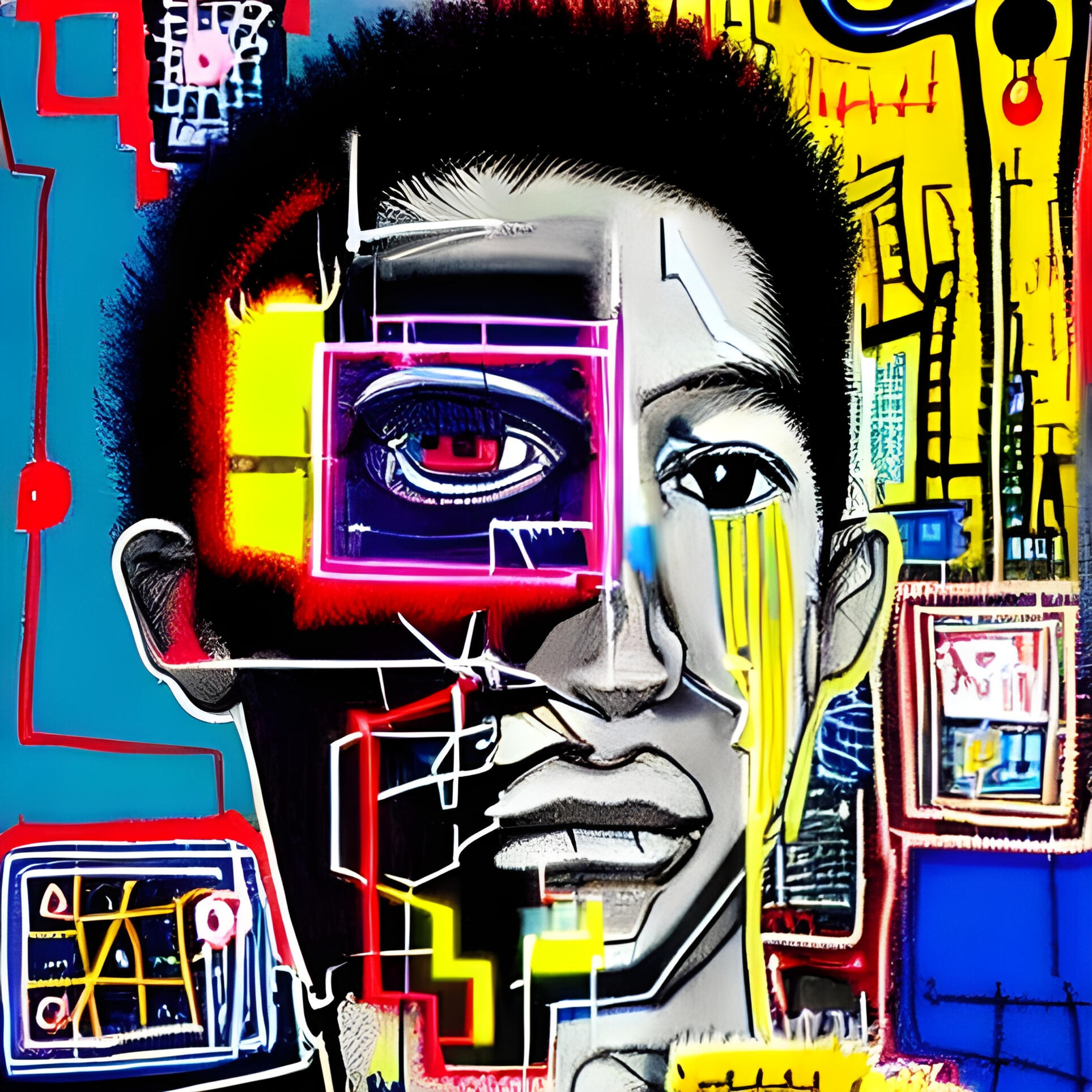 Sparky Punk No. 110. Fine Art Print. SN Punks Collection. Neo-Surrealism, Generative Character Profile, Urban Rebellion Aesthetic, Museum-Quality Print.