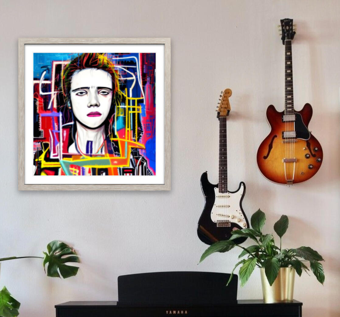 Sparky Punk No. 115 – Alicia. Fine Art Print. SN Punks Collection. Experimental Digital Art, Vibrant Surreal Portrait, Generative Identity, Modern Character Design.