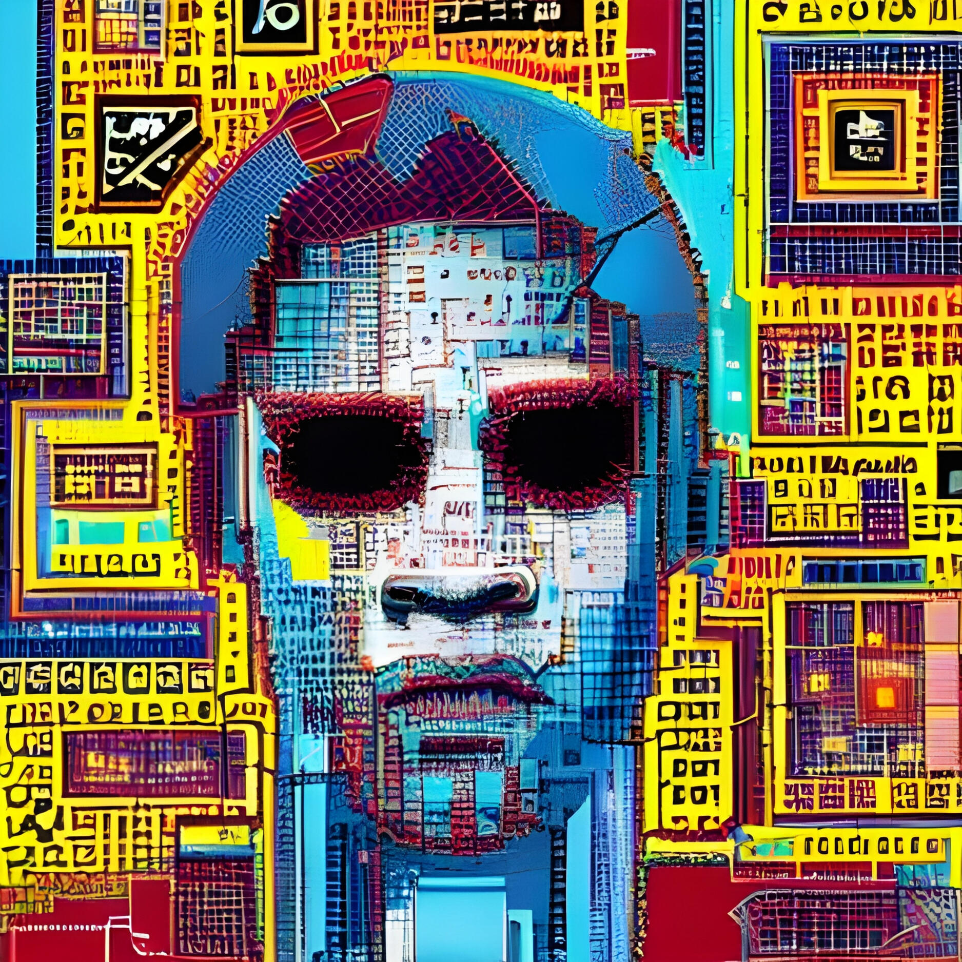 Sparky Punk No. 118 – Dashawn. Fine Art Print. SN Punks Collection. Experimental Digital Art, Vibrant Surreal Portrait, Generative Identity, Modern Character Design.