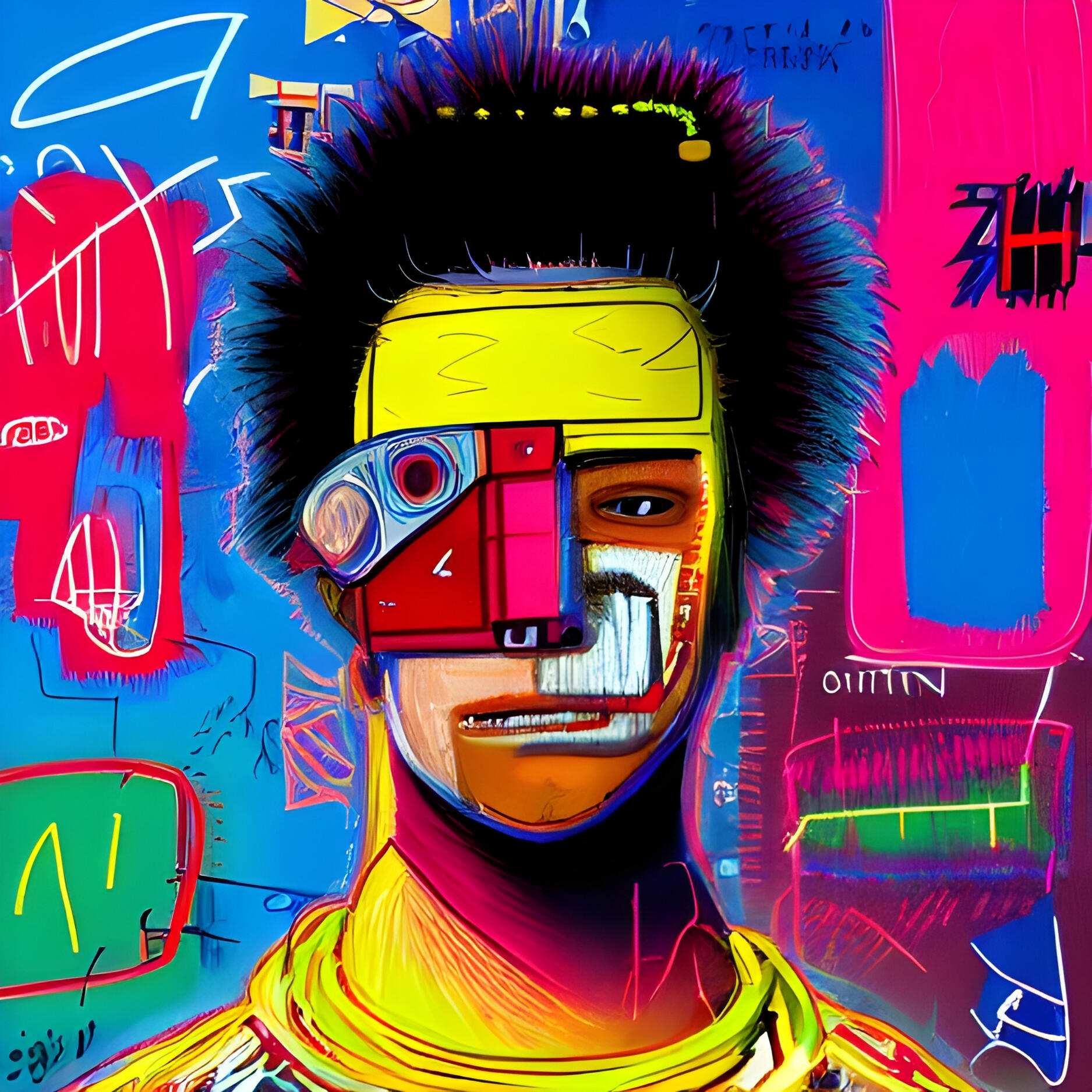 Sparky Punk No. 135 – Brett. Fine Art Print. SN Punks Collection. Cybernetic Surrealism, Digital Human Condition, Archival Punk Portrait, Unique Generative Signature.