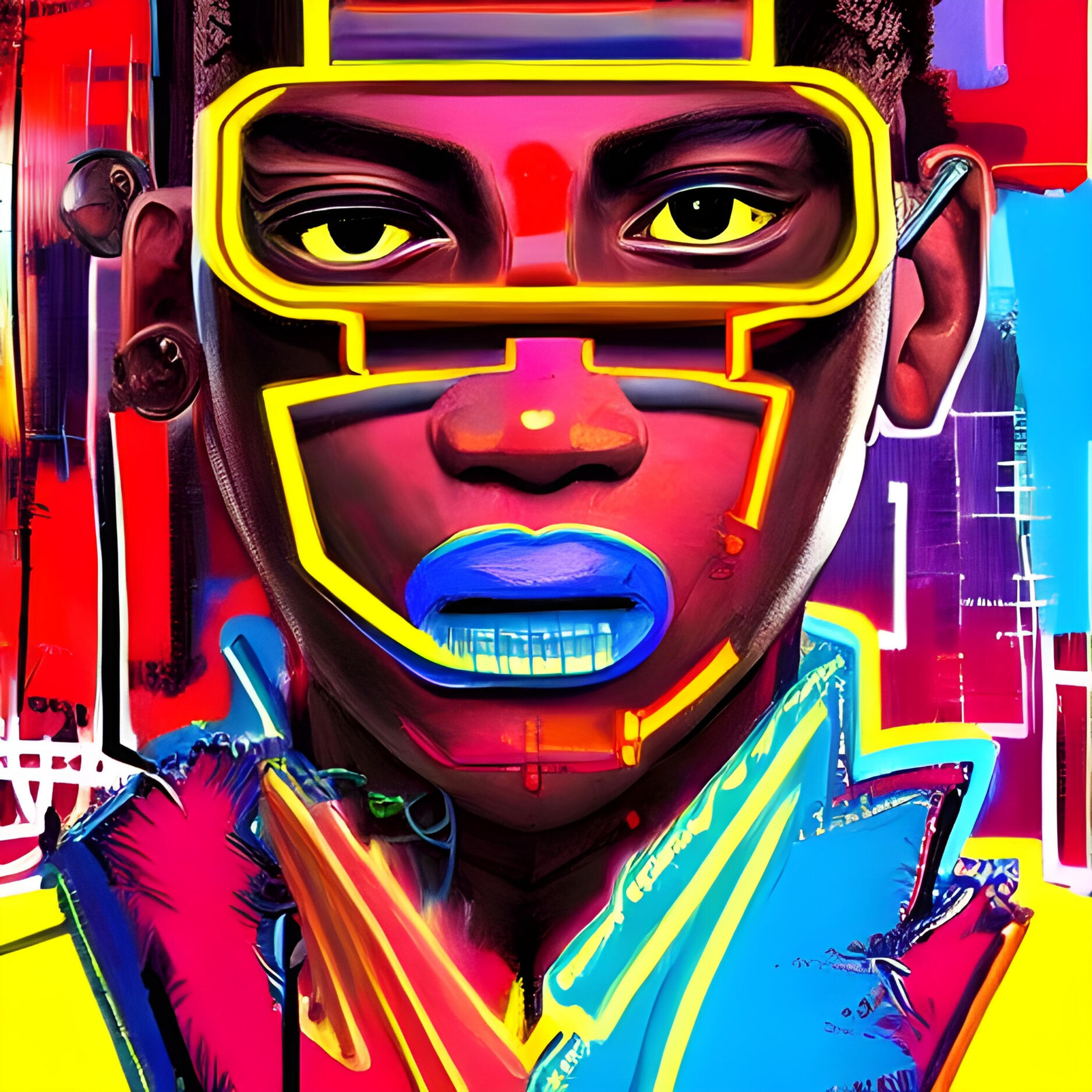 Sparky Punk No. 114 – Antoane. Fine Art Print. SN Punks Collection. Modern Portraiture, Punk Subculture Art, Unedited AI Character, High-Contrast Digital Art.