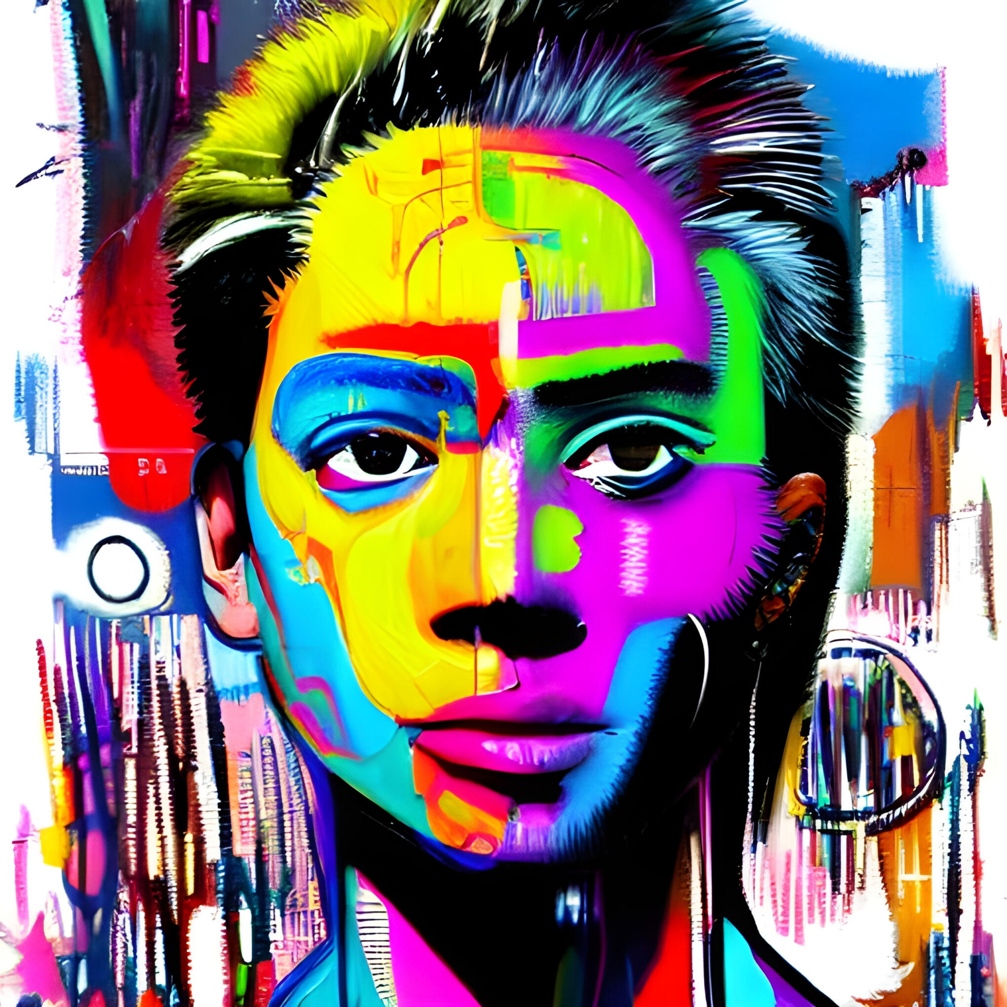 Sparky Punk No. 120. Fine Art Print. SN Punks Collection. Avant-Garde Portraiture, Punk Subculture Identity, Digital Expressionism, Archival Fine Art.