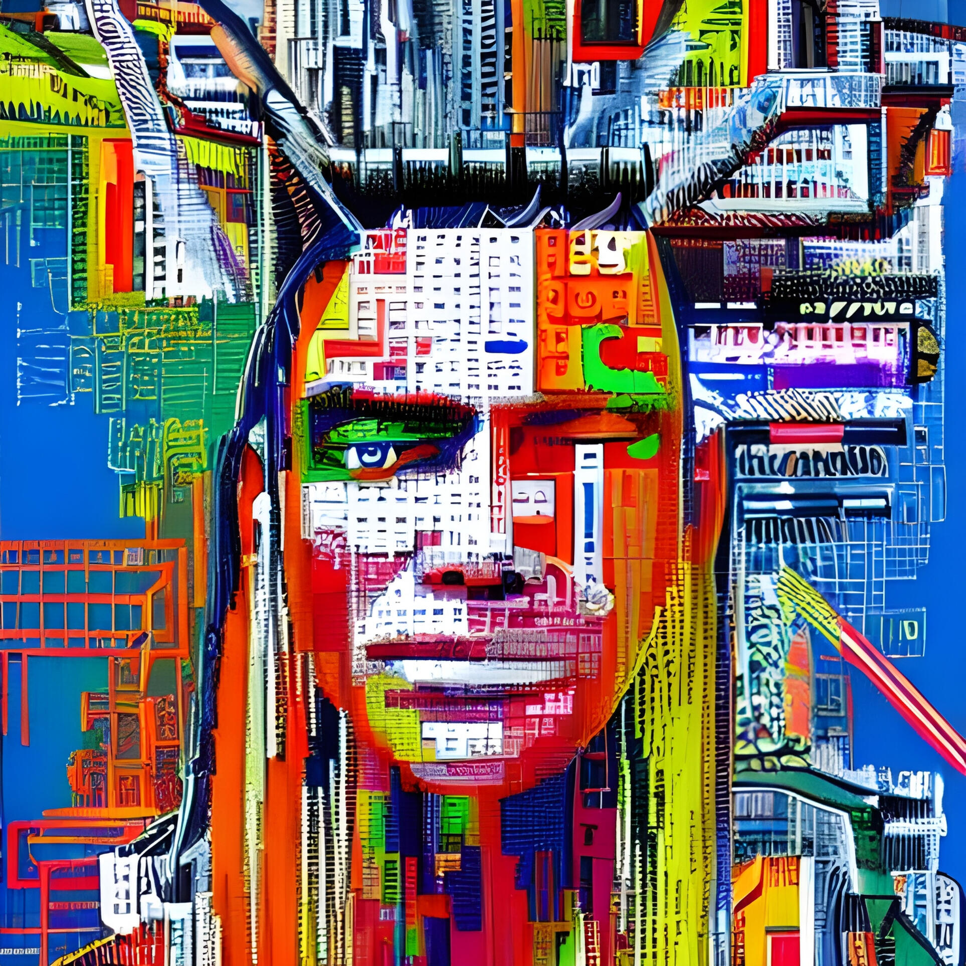Sparky Punk No. 103. Fine Art Print. SN Punks Collection. Cybernetic Surrealism, Digital Human Condition, Archival Punk Portrait, Unique Generative Signature.